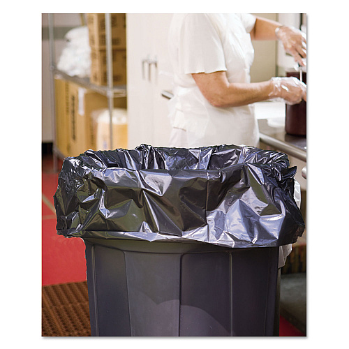AbilityOne 8105015346819, SKILCRAFT Insect Repellent Trash Bags, 45 gal, 2 mil, 40" x 45", Black, Flat Pack, 65/Box