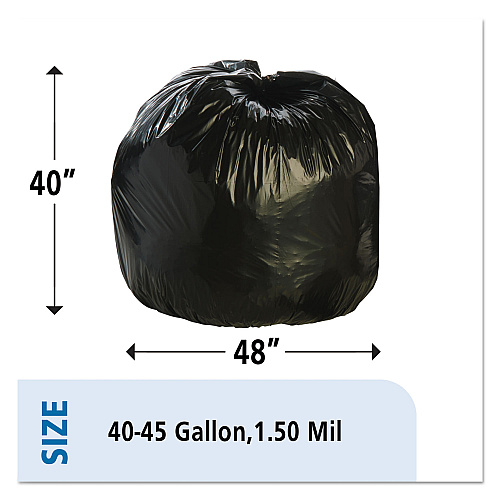 Stout by Envision Total Recycled Content Plastic Trash Bags, 45 gal, 1.5 mil, 40" x 48", Black/Brown, 100/Carton (T4048B15)
