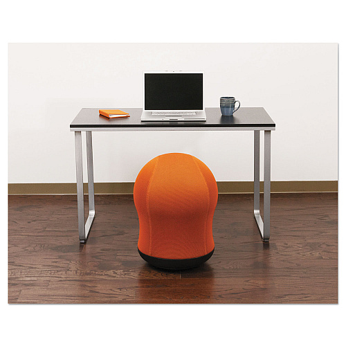 Safco Zenergy Swivel Ball Chair, Backless, Supports Up to 250 lb, Orange Seat, Black Base (4760OR)