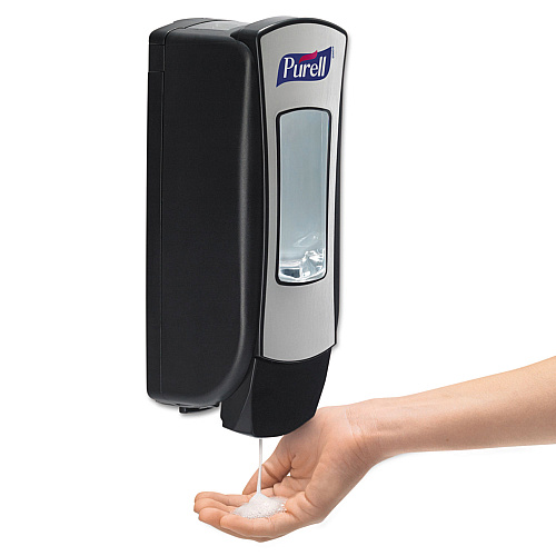 PURELL ADX-12 Dispenser, 1,200 mL, 4.5 x 4 x 11.25, Chrome/Black (882806)