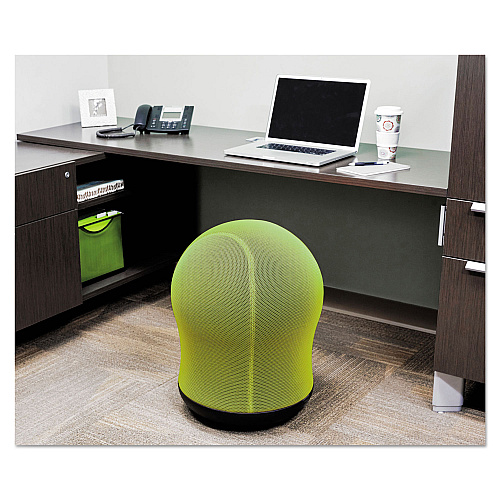 Safco Zenergy Swivel Ball Chair, Backless, Supports Up to 250 lb, Green Seat, Black Base (4760GN)