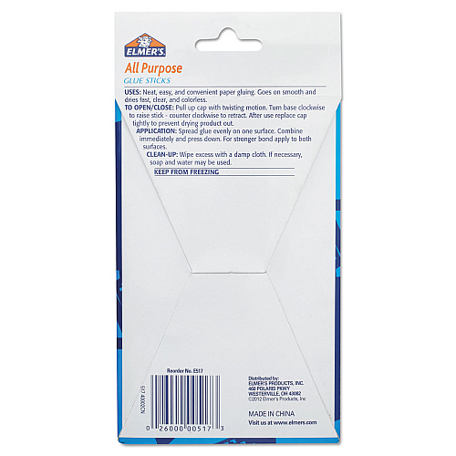 Elmer's Disappearing Glue Stick, 0.77 oz, Applies White, Dries Clear, 12/Pack (E517)