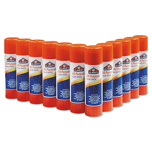 Elmer's Disappearing Glue Stick, 0.77 oz, Applies White, Dries Clear, 12/Pack (E517)
