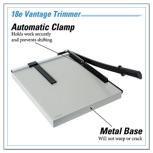Dahle Vantage Guillotine Paper Trimmer/Cutter, 15 Sheets, 18" Cut Length, Metal Base, 15.5 x 18.75 (18E)