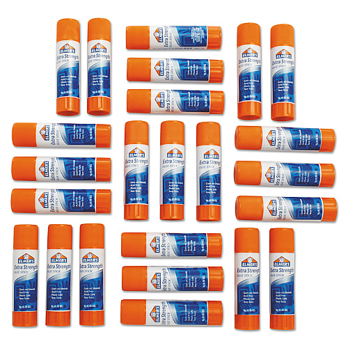 Elmer's Extra-Strength Office Glue Stick, 0.28 oz, Dries Clear, 24/Pack (E554)