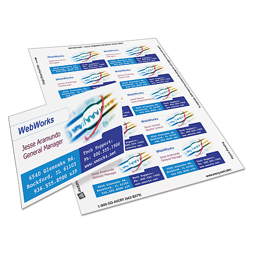 Avery True Print Clean Edge Business Cards, Inkjet, 2 x 3.5, White, 1,000 Cards, 10 Cards/Sheet, 100 Sheets/Box (8870)