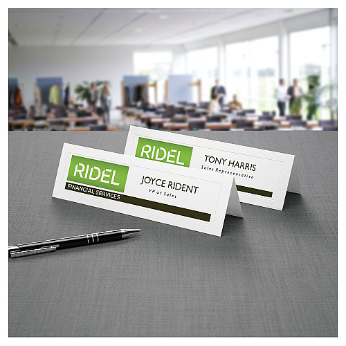 Avery Medium Embossed Tent Cards, White, 2.5 x 8.5, 2 Cards/Sheet, 50 Sheets/Box (5305)