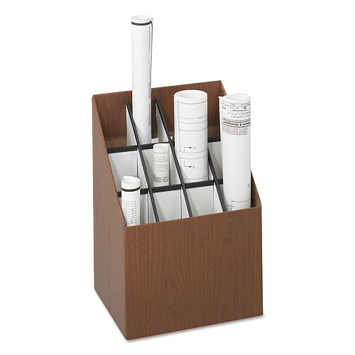 Safco Corrugated Roll Files, 12 Compartments, 15w x 12d x 22h, Woodgrain (3079)