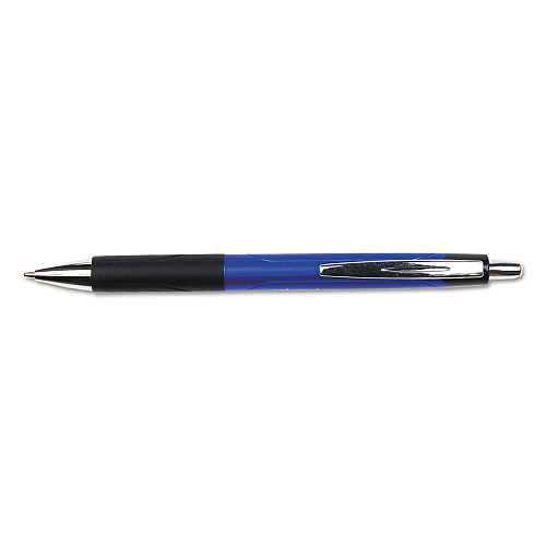 Universal Comfort Grip Ballpoint Pen, Retractable, Medium 1 mm, Blue Ink, Blue/Black Barrel, Dozen (UNV15541)