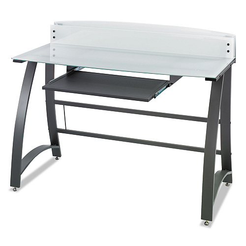 Safco Xpressions 47" Computer Desk, 47" x 23" x 37", Frosted/Black (1938TG)