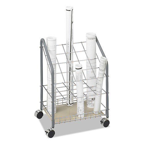 Safco Wire Roll/Files, 20 Compartments, 18w x 12.75d x 24.5h, Gray (3091)