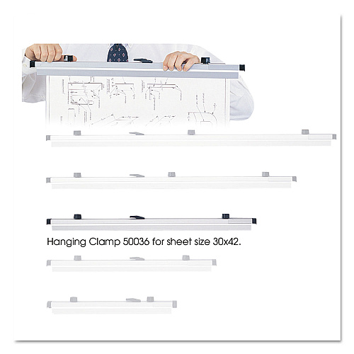 Safco Sheet File Hanging Clamps, 100 Sheets Per Clamp, 30" Length, 6/Carton (50036)