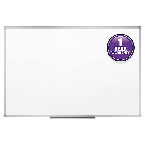 Mead Dry Erase Board with Aluminum Frame, 72 x 48, Melamine White Surface, Silver Aluminum Frame (85358)