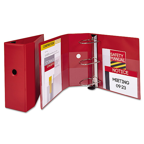 Avery Heavy-Duty Non-View Binder with DuraHinge, Locking One Touch EZD Rings and Thumb Notch, 3 Rings, 5" Capacity, 11 x 8.5, Red (79586)