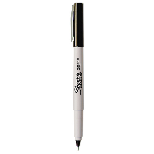 Sharpie Ultra Fine Tip Permanent Marker, Ultra-Fine Needle Tip, Black, Dozen (37001B)
