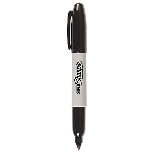 Sharpie Super Permanent Marker, Fine Bullet Tip, Black, Dozen (33001)