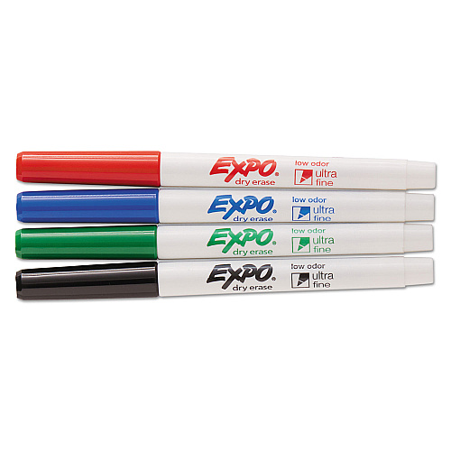 EXPO Low-Odor Dry Erase Marker Office Value Pack, Extra-Fine Bullet Tip, Assorted Colors, 36/Pack (2003895)
