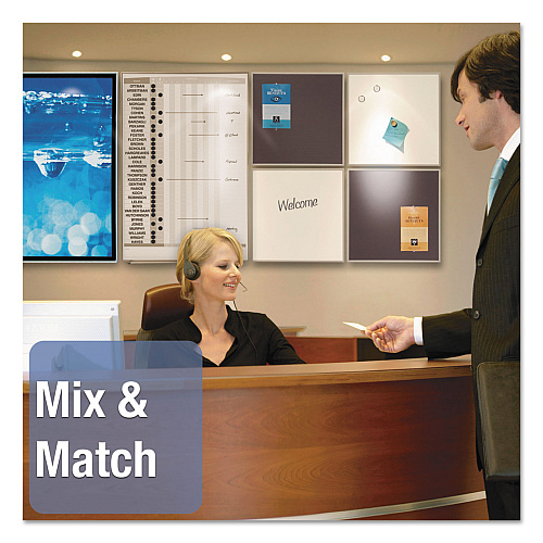 Quartet Matrix Magnetic Boards, 48 x 31, White Surface, Silver Aluminum Frame (M4831)