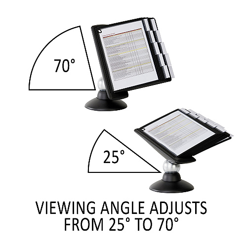 Durable SHERPA Motion Desk Reference System, 10 Panels, Black Borders (553901)