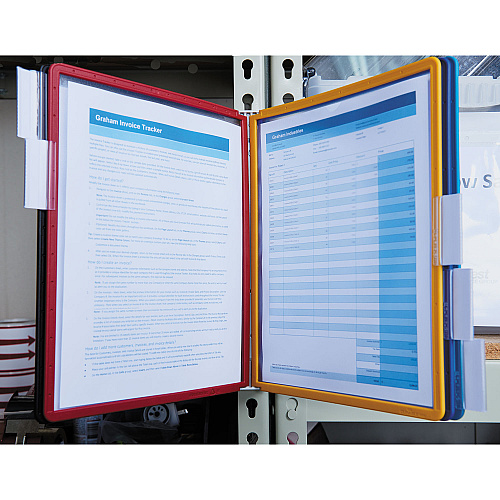 Durable VARIO Magnetic Wall Reference System, 5 Panels, 10 Pockets, Assorted Borders (576200)