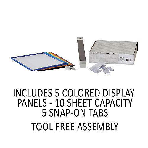 Durable VARIO Magnetic Wall Reference System, 5 Panels, 10 Pockets, Assorted Borders (576200)
