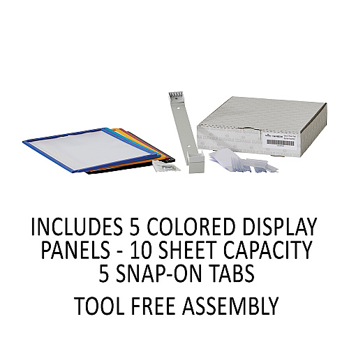 Durable VARIO Wall Reference System, 5 Panels, Letter, Asst. Borders and Panels (555200)