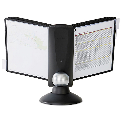Durable SHERPA Motion Desk Reference System, 10 Panels, Black Borders (553901)