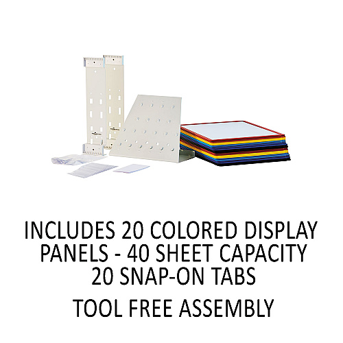 Durable VARIO Reference Desktop System, 20 Panels, Assorted Borders and Panels (536100)
