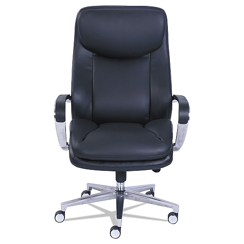 La-Z-Boy Commercial 2000 Big/Tall Executive Chair, Supports Up to 400 lb, 20.5" to 23.5" Seat Height, Black Seat/Back, Silver Base (48968)