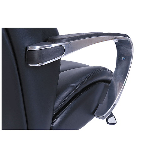 La-Z-Boy Commercial 2000 High-Back Executive Chair, Dynamic Lumbar Support, Supports 300lb, 20" to 23" Seat Height, Black, Silver Base (48957)