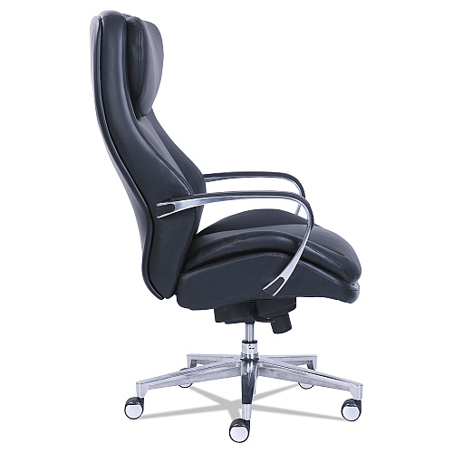 La-Z-Boy Commercial 2000 Big/Tall Executive Chair, Supports Up to 400 lb, 20.5" to 23.5" Seat Height, Black Seat/Back, Silver Base (48968)