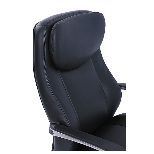 La-Z-Boy Commercial 2000 High-Back Executive Chair, Supports Up to 300 lb, 20.25" to 23.25" Seat Height, Black Seat/Back, Silver Base (48958)
