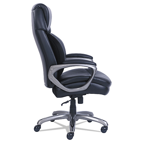 SertaPedic Cosset Big and Tall Executive Chair, Supports Up to 400 lb, 19" to 22" Seat Height, Black Seat/Back, Slate Base (48964)