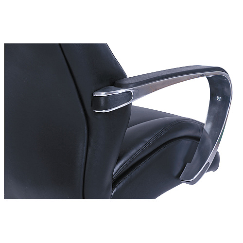 La-Z-Boy Commercial 2000 High-Back Executive Chair, Supports Up to 300 lb, 20.25" to 23.25" Seat Height, Black Seat/Back, Silver Base (48958)