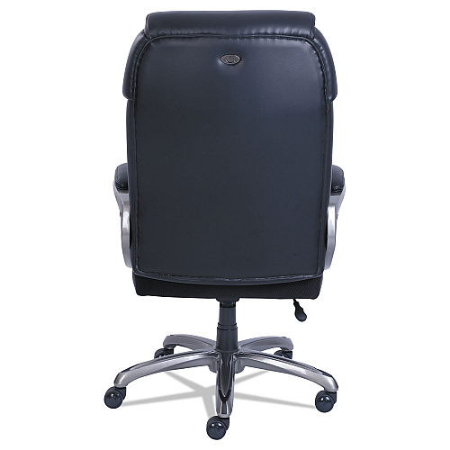 SertaPedic Cosset Big and Tall Executive Chair, Supports Up to 400 lb, 19" to 22" Seat Height, Black Seat/Back, Slate Base (48964)