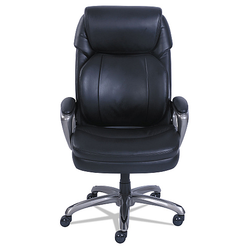 SertaPedic Cosset Big and Tall Executive Chair, Supports Up to 400 lb, 19" to 22" Seat Height, Black Seat/Back, Slate Base (48964)