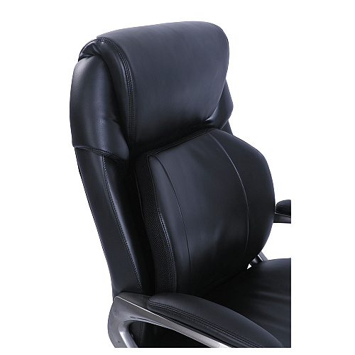 SertaPedic Cosset Big and Tall Executive Chair, Supports Up to 400 lb, 19" to 22" Seat Height, Black Seat/Back, Slate Base (48964)