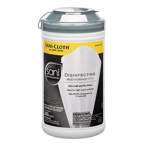 Sani Disinfecting Multi-Surface Wipes, 7.5 x 5.38, White, 200/Canister, 6 Canisters/Carton (P22884CT)