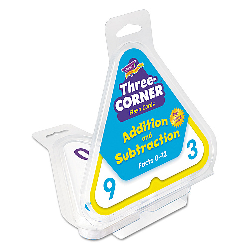 TREND Three-Corner Flash Cards, Addition/Subtraction, 5.5 x 5.5, 48/Set Learning - Educational - 46 / Set (T1670)