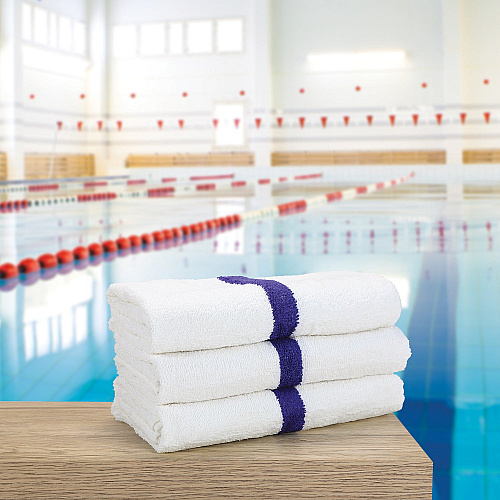 Power Gym Bath Towel 22x44 Blue Stripe - Case Of 60 (PWR-2244-6BCS-CS)