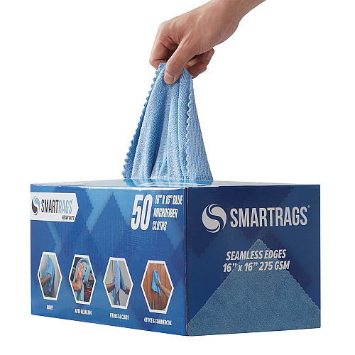 Smartrags Xl Microfiber 45 Gram 16x16 Blue, Pack Of 50 (PNP-M930B)