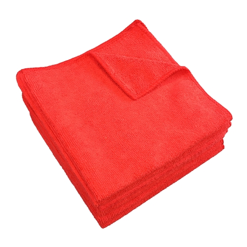 Microfiber Cloth 200 Gsm 16x16 Half-fold Red 12 Bg 15 Bg Cs, Pack Of 12 (MFC2001616RD)