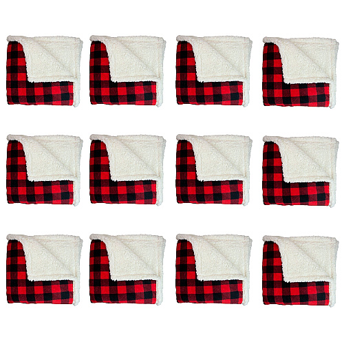 Buffalo Plaid Throw 50x70 - Red & Black - Case Of 12 (THROW-BUFPL-50X70-CS)
