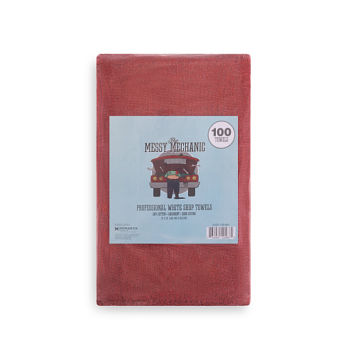 Messy Mechanic Shop Towels 50 Pack 12x14 Red, Bag Of 50 (PNP-SHOP-50-RD)