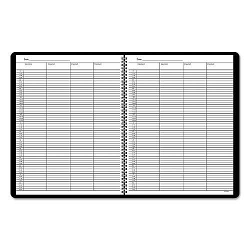 AT-A-GLANCE Four-Person Group Undated Daily Appointment Book, 10.88 x 8.5, Black Cover, 12-Month (Jan to Dec): Undated (8031005)