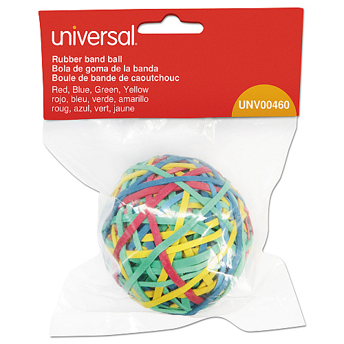 Universal Rubber Band Ball, 3" Diameter, Size 32, Assorted Colors, 260/Pack (UNV00460)