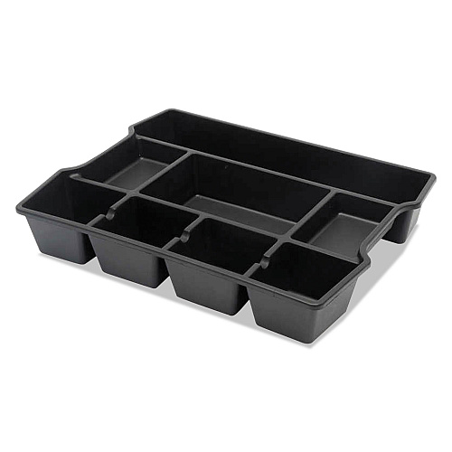 Universal High Capacity Drawer Organizer, Eight Compartments, 14.88 x 11.88 x 2.5, Plastic, Black (UNV20120)