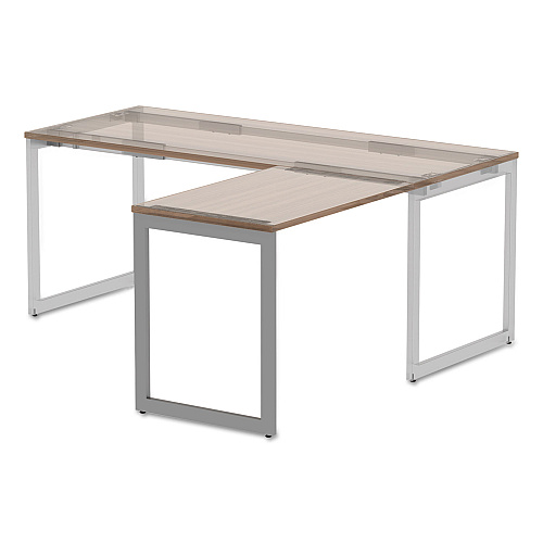Alera Open Office Series O-Leg Return Base, Fully Adjustable, 36 to 70.78w x 23.38d x 28.5h, Silver (ALELSRT24GR)