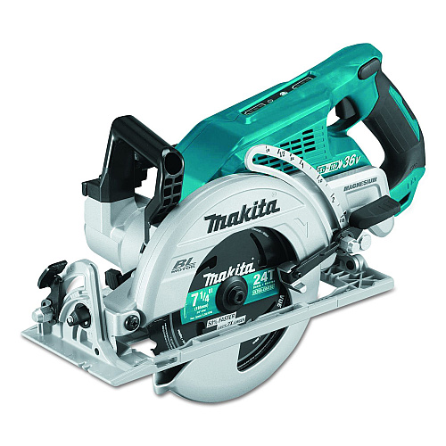 Makita 18V X2 (36V) LXT Brushless 7.25" Cordless Rear Handle Circular Saw Kit with Batteries, 5,100 RPM, 0 to +53 Degree Bevel Range (XSR01PT)