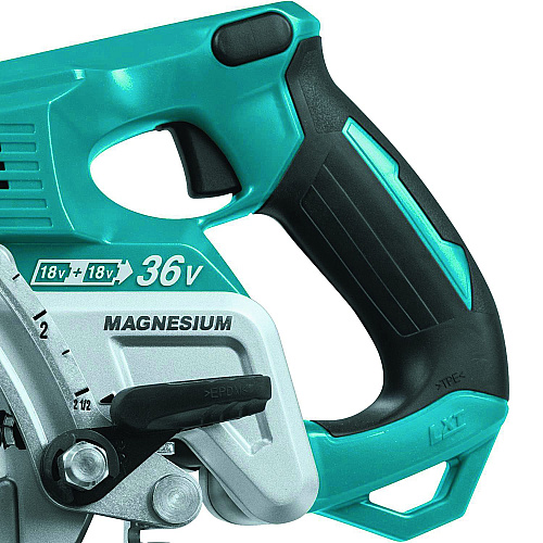 Makita 18V X2 (36V) LXT Brushless 7.25" Cordless Rear Handle Circular Saw Kit with Batteries, 5,100 RPM, 0 to +53 Degree Bevel Range (XSR01PT)